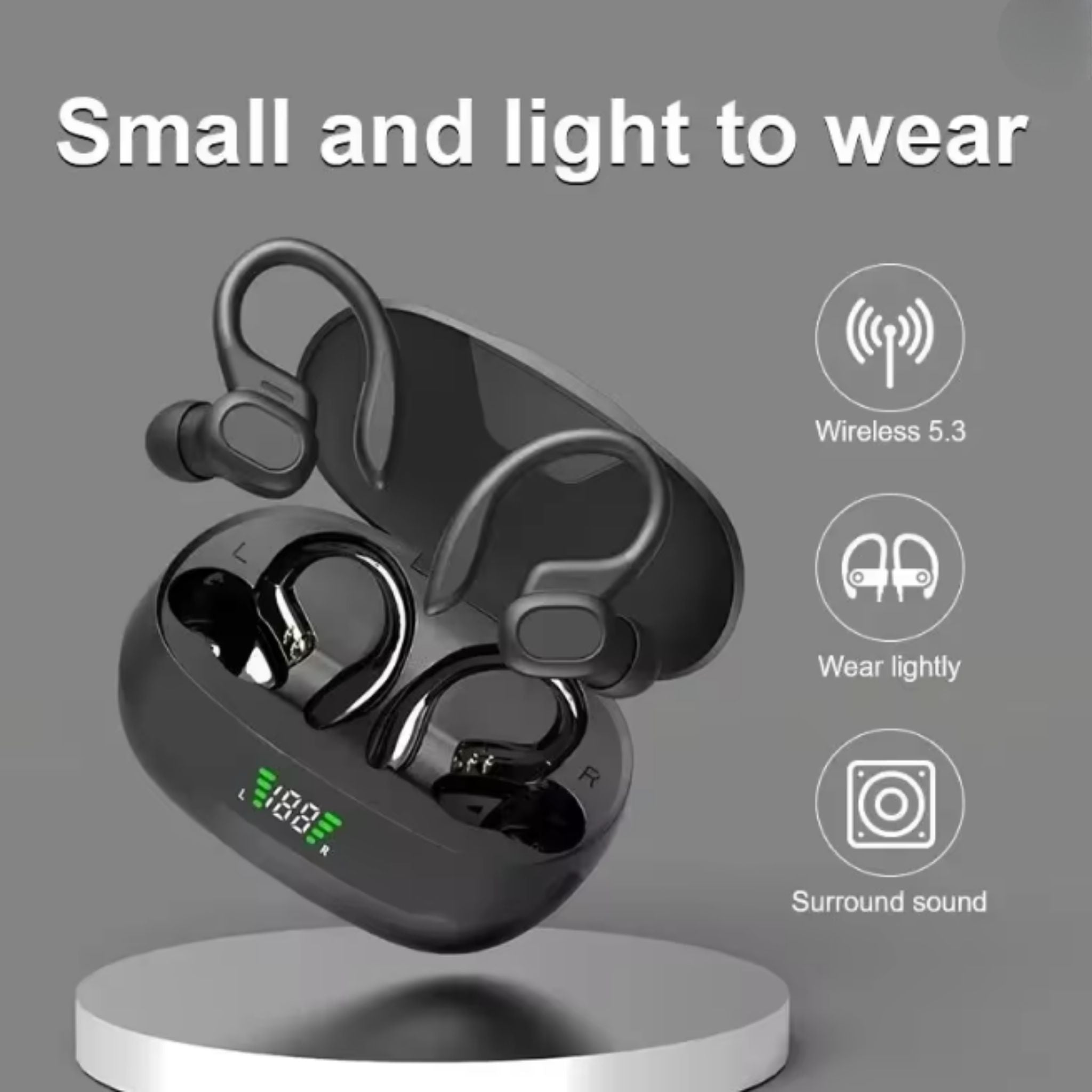 Bluetooth Ear-Hook Earphones with Noise Reduction