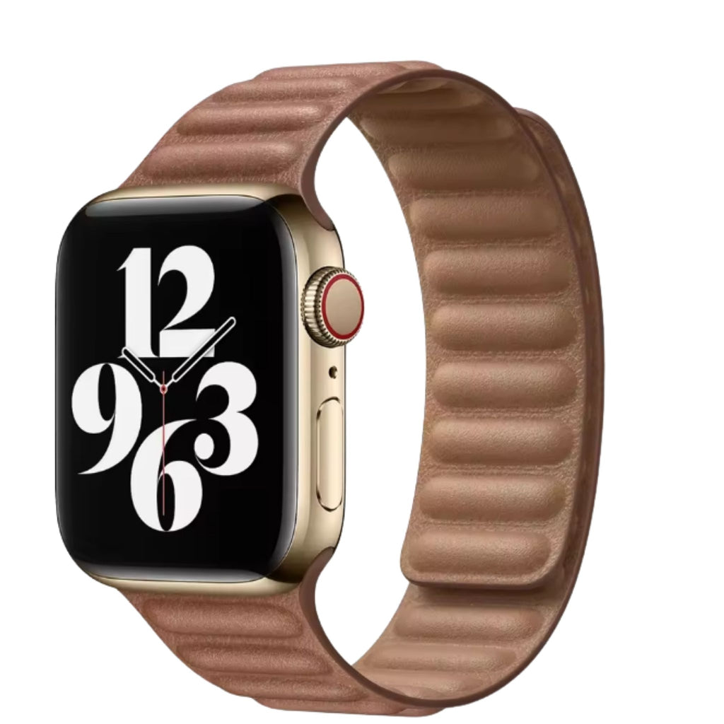 Apple Watch Leather Band - Magnetic Closure for Series 10-4, Ultra 3-1, SE (40-49mm)