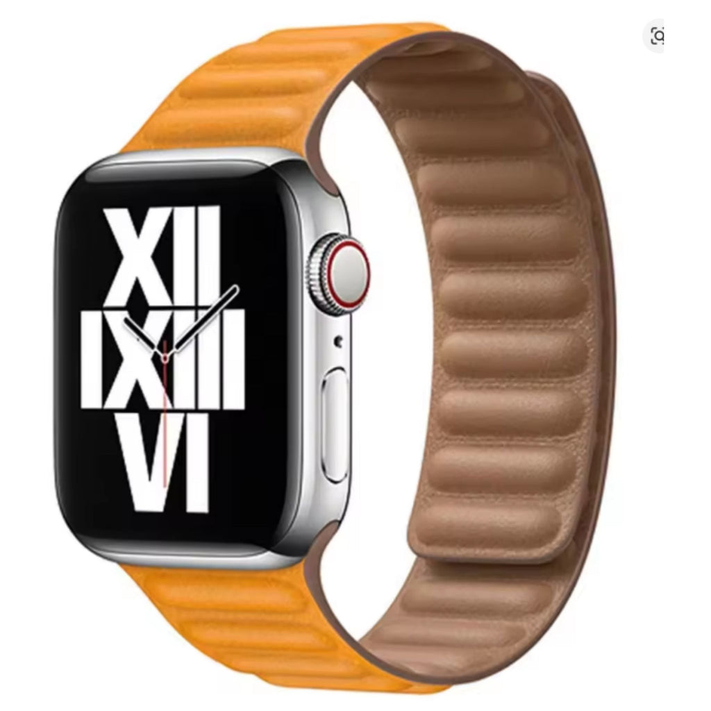 Apple Watch Leather Band - Magnetic Closure for Series 10-4, Ultra 3-1, SE (40-49mm)
