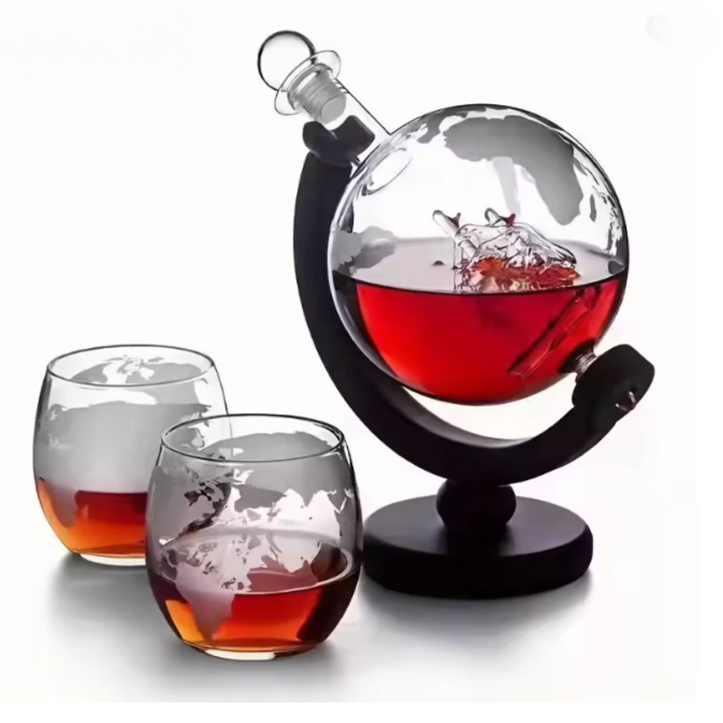 900ml Globe Whiskey Decanter Set