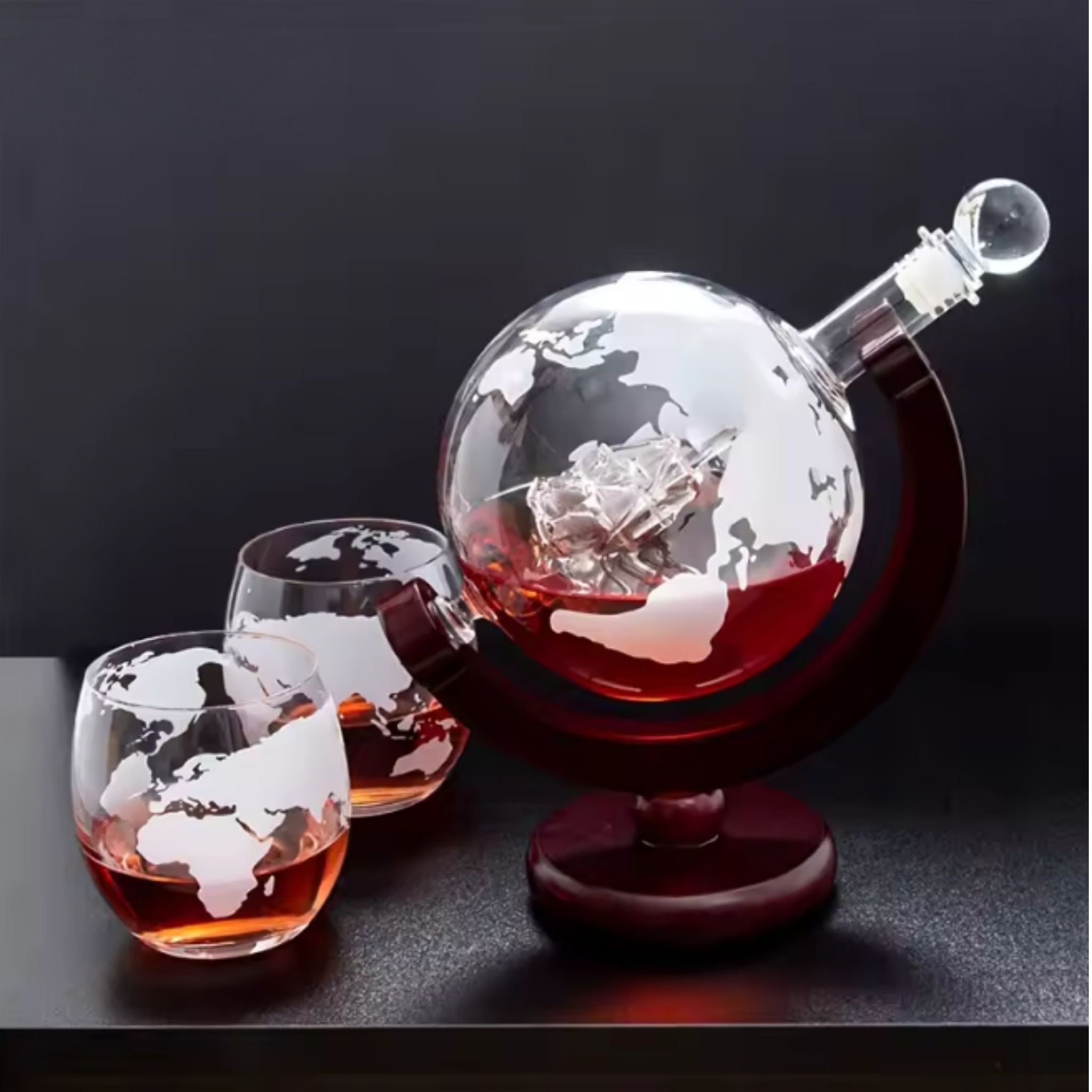 900ml Globe Whiskey Decanter Set
