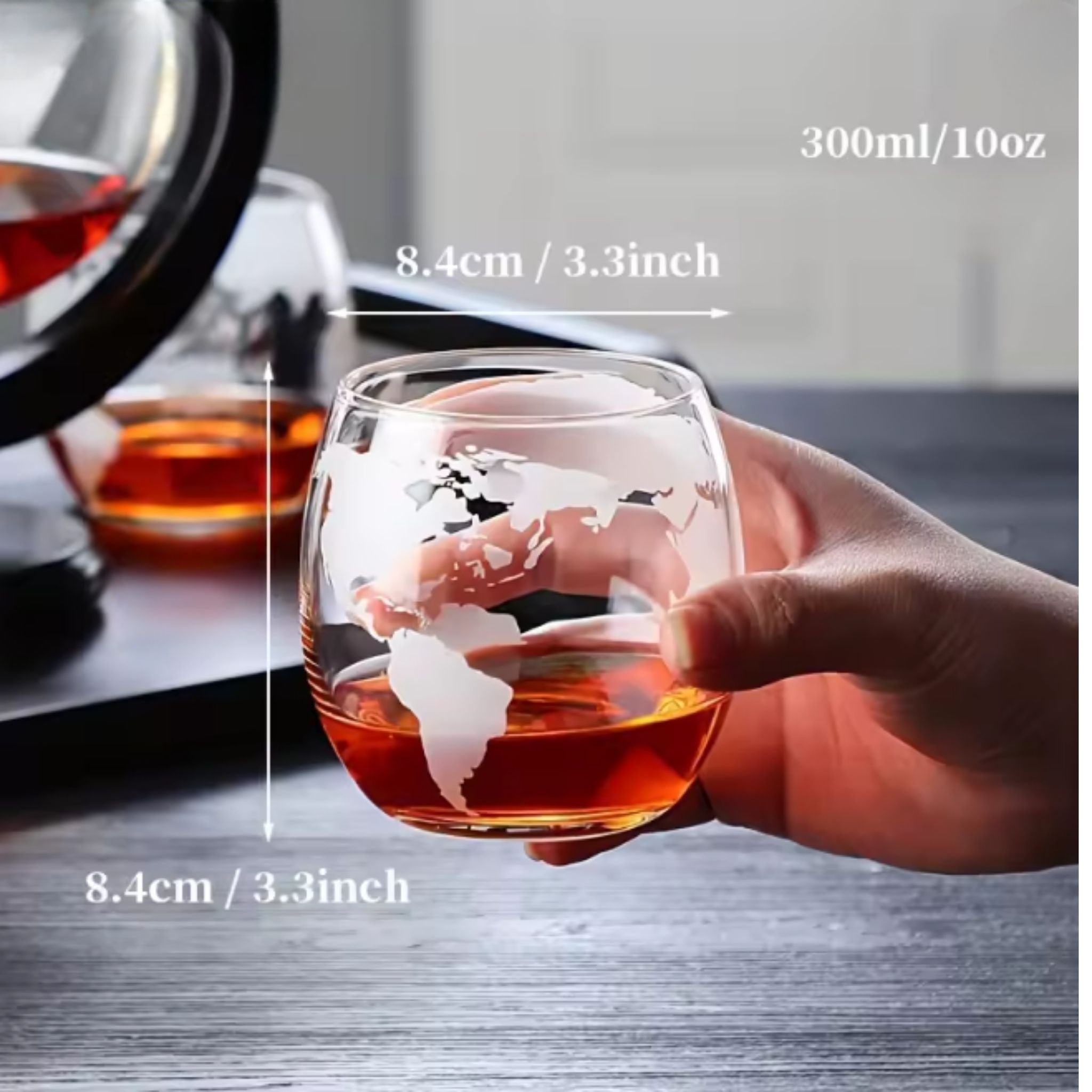 900ml Globe Whiskey Decanter Set