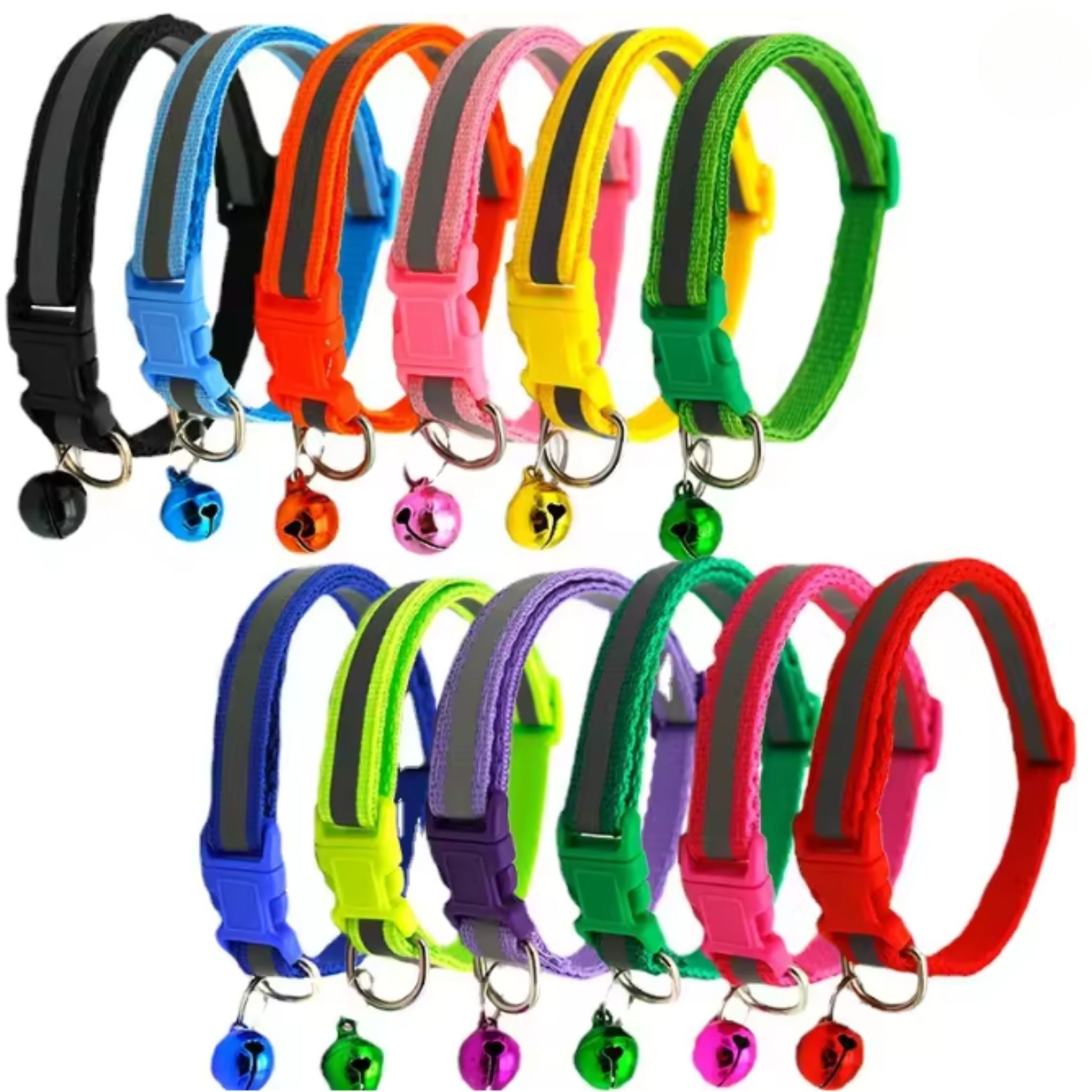 Reflective Breakaway Safety Collar with Bell for Cats & Dogs