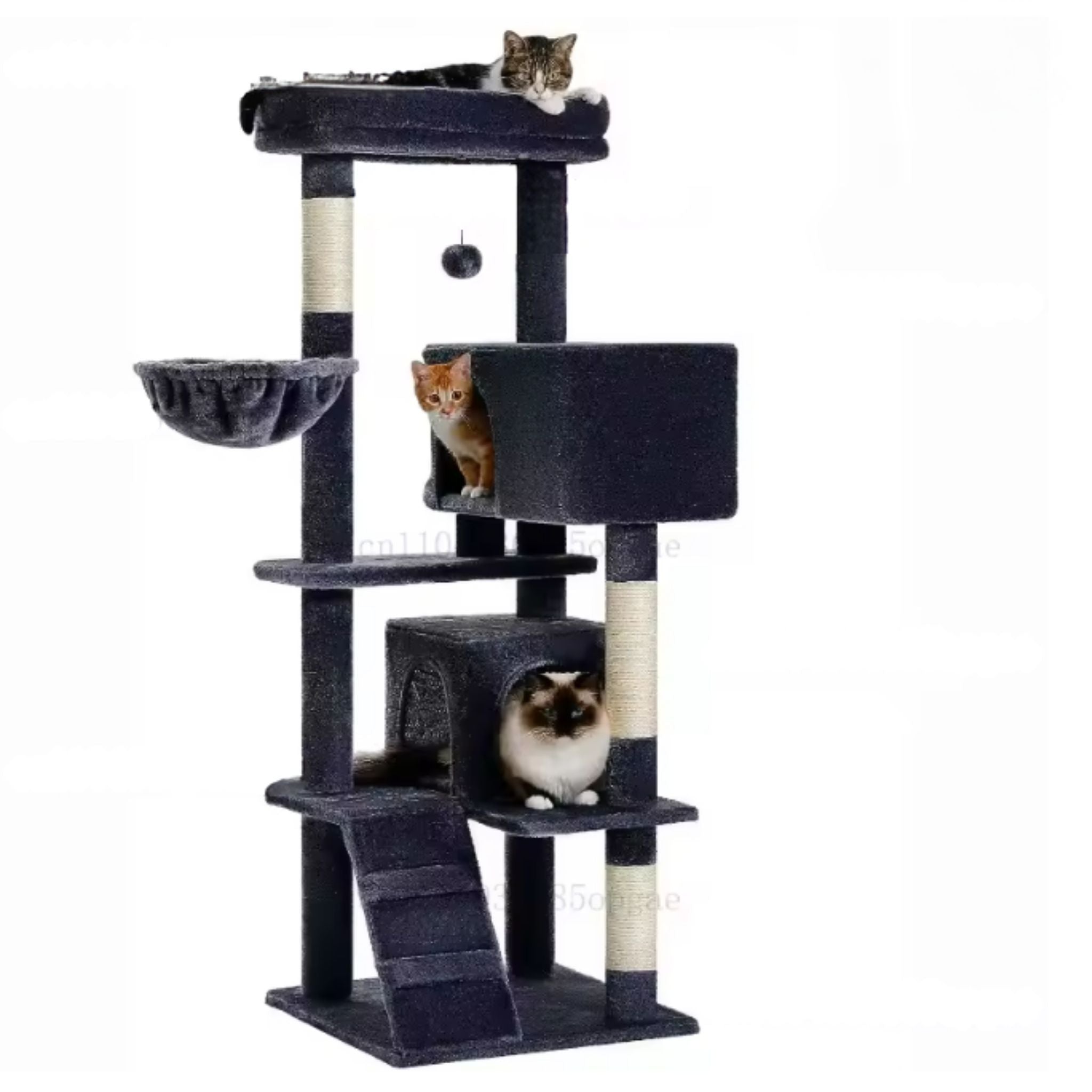 Cat Tree with Hammock and Scratching Post Tower